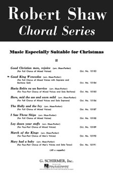 Good King Wenceslas by English Carol - Parker and Shaw - for SATB a cappella