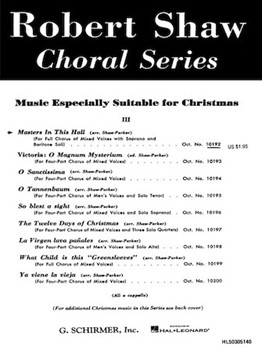 Masters In This Hall by Traditional French - Parker and Shaw - for SATB