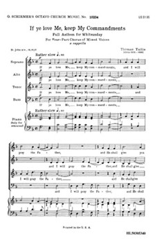 If Ye Love Me Keep My Commandments by Tallis Thomas for SATB