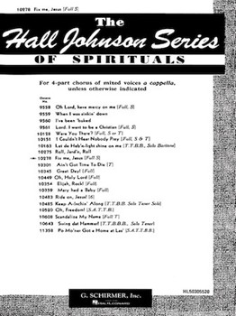 Fix Me Jesus by Spirituals - Johnson Hall - for SATTBB