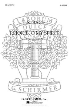 Rejoice O My Spirit Unison Voice Aria From Cantata No15 by Bach Johann Sebastian - J Easson - for