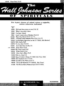 Great Day by Johnson Hall - Johnson Hall - for SATB