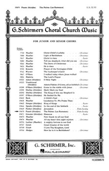 Palms The by Faure Jean-Baptiste - Stickles - for SATB and Organ