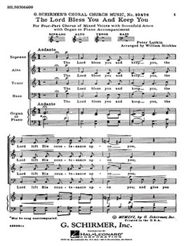 Lord Bless You & Keep You The by Lutkin Peter - Stickles William - for SATB and Piano