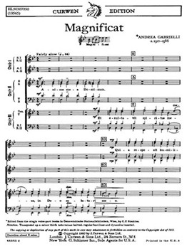 Magnificat For Three Choruses SATB TTBB SSAA by Gabrieli Andrea for SATB TTBB