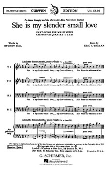 She Is My Slender Small Love by Thiman Eric H for TTBB a cappella