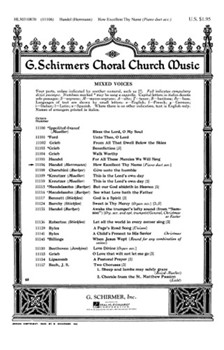 How Excellent Thy Name by Handel George Frideric for SATB
