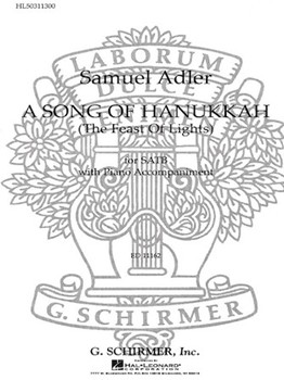 Song Of Hanukkah Feast Of Lights by S Adler for SATB