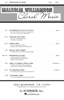 Procession Of Palms Easter Anthem S/A Optional Solo With Organ by WIlliamson Malcolm for SATB