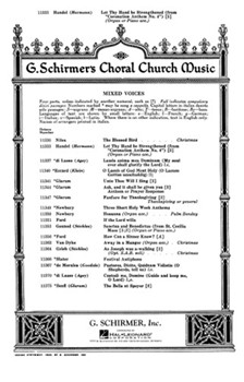 Let Thy Hand Be Strengthened by Handel George Frideric for SAATB