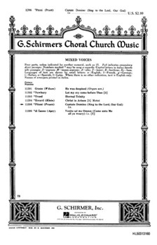 Cantate Domino Sing To The Lord Our God A Cappella by Pitoni Giuseppe - J Pruett - for SATB