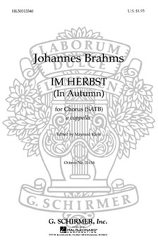 Im Herbst In Autumn A Cappella by Brahms Johannes - M Klein - for SATB