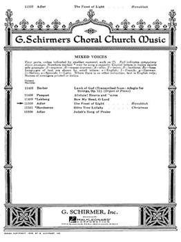 The Feast of Light by S Adler for SATB