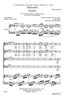 Sehnsucht by Brahms Johannes - Klein Maynard - for SATB