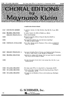 S'io Fusse Ciaul by de Lassus Orlande - M Klein - for SATB a cappella