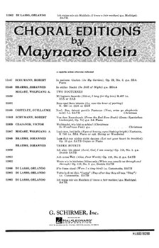 I Know A Fair Maiden by de Lassus Orlande - Klein Maynard - for SATB a cappella