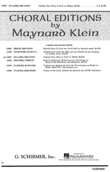 Jubilate Deo by de Lassus Orlande - Klein Maynard - for SATB a cappella