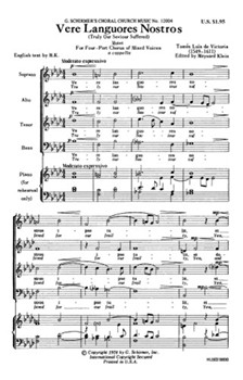 Vere Languores Nostros (Truly Our Savior Suffered) by De Victoria Tomas L - Klein Maynard - for SATB
