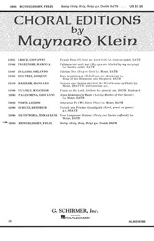 Heilig (Holy Holy Holy) by Mendelssohn Felix - Klein M - for SATB