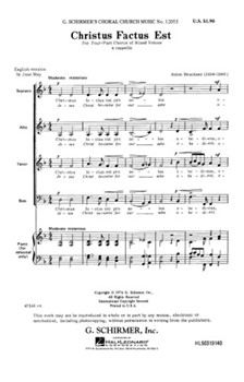 Christus Factus Est by Bruckner Anton for SATB