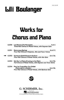 Hymne Au Soleil (Hymn to the Sun) by Boulanger Lili for SATB