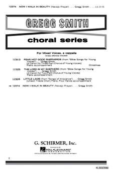 Now I Walk In Beauty Navajo Prayer With Piano Accompaniment A Cappella by Smith Gregg for SATB