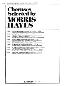 5 Spacey Nursery Rhymes W/Pno Acc by Willman Fred for SATB