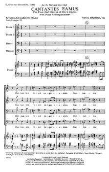 Cantantes Eamus W Piano by Thomson Virgil - Virgil Thomson - for TTBB
