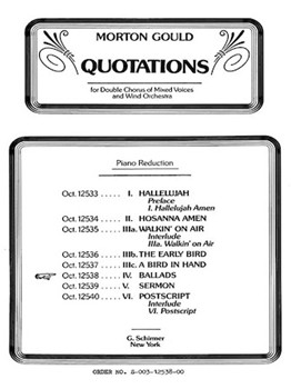 Ballads From Quotations With Orchestra by Gould Morton for SSAATTBB
