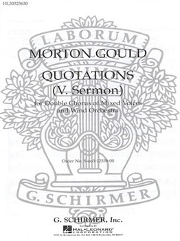 Sermon From Quotations With Orchestra by Gould Morton for SSAATTBB