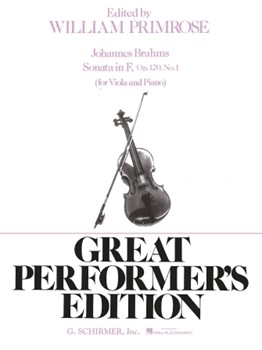 Sonata #1 In F Opus 120 No 1 by Brahms Johannes - Primrose W - for Viola and Piano