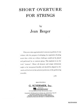 Short Overture For Strings by Berger Jean for Full Score