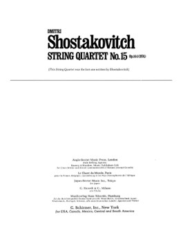 String Quartet No. 15 Op. 144 (1974) by Shostakovich Dmitri for