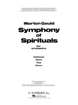 Symphony of Spirituals by Gould Morton for Score