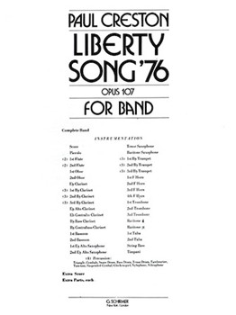 Liberty Song '76 Op107 Bd Extra Sc by Creston Paul for Score