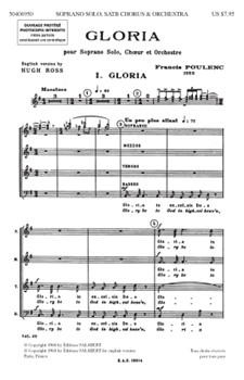 Gloria by Poulenc Francis for Chorus Part (Chorus Parts)
