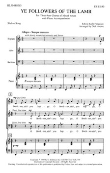 Ye Followers Of The Lamb by Ferguson E E - Averre Dick - for SAB and Piano