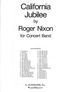 California Jubilee Band Score by Nixon Roger for Score