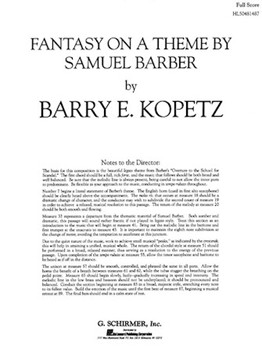 Fantasy On A Theme By Samuel Barber by Kopetz Barry E for Full Score