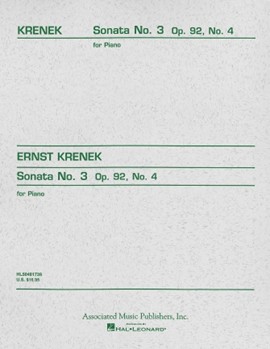 Sonata #3 Opus 92 #4 by Krenek Ernst for Piano