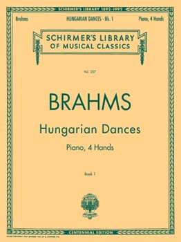 Hungarian Dances - Book I by Brahms Johannes for 1 Piano 4 Hands