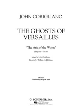 Aria Of The Worm by Corigliano John for Tenor Voc