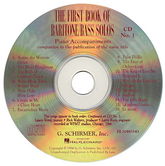 1st Book of Baritone/Bass Solos Part 1 by Various - Boytim Joan - for Accompaniment CD (CD)