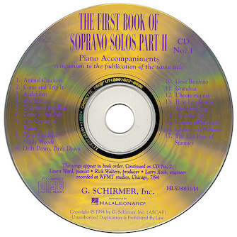The First Book of Soprano Solos - Part II - Accompaniment CDs (Set of 2) CD