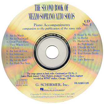 2nd Book Of Mezzo-Soprano/Alto Solos by Various - Boytim Joan - for Accompaniment CD (CD only)