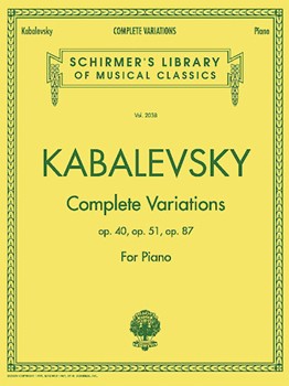 Complete Variations Opp 40 51 87 by Kabalevsky Dmitri for Piano
