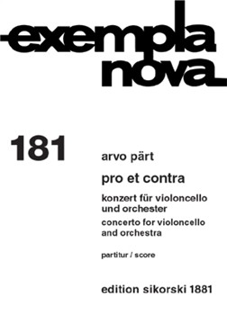Pro et Contra: Concerto for Cello and Orchestra by Part Arvo for Score