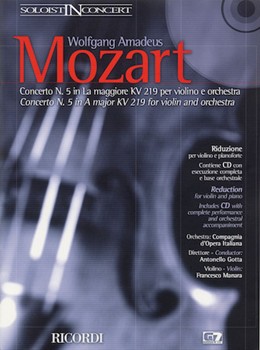 Concerto #5 In A Major Kv 219 by Mozart Wolfgang Amadeus for Violin and Piano (W/cd)