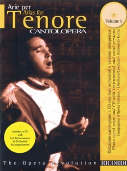 Arias For Tenor Volume 5 by Various - Cantolopera - for Tenor Voc