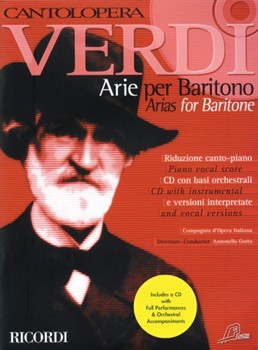 Verdi Arias For Baritone by Verdi Giuseppe - Cantolopera - for Bar Voice w/
